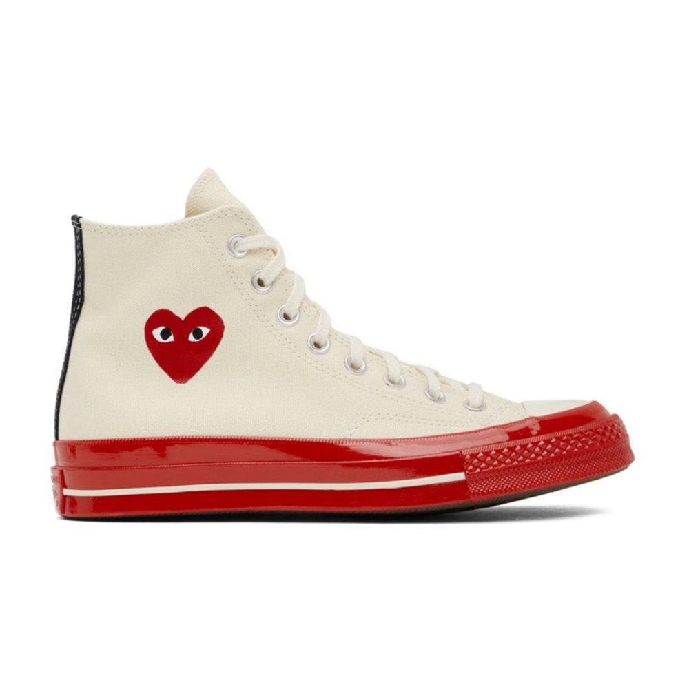 New Iconic Chuck Comme des Garçons PLAY
heart-and-eyes logo at side